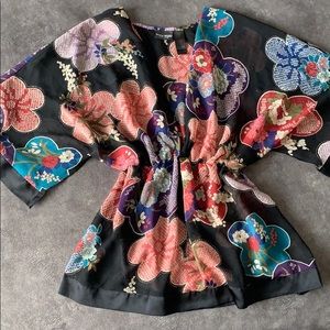 Oriental kimono style blouse